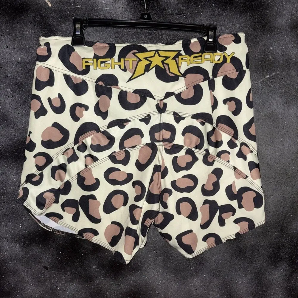 Women’s Fightwear  MMA Training Boxing Fighting Shorts Size XL Leopard  Rockstar